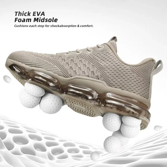Men's Khaki Running Shoes Fashion Casual Walking Tennis Sneakers Trail Sport Gym